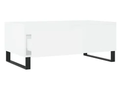 Mesa de centro madera contrachapada blanco 90x50x36,5 cm