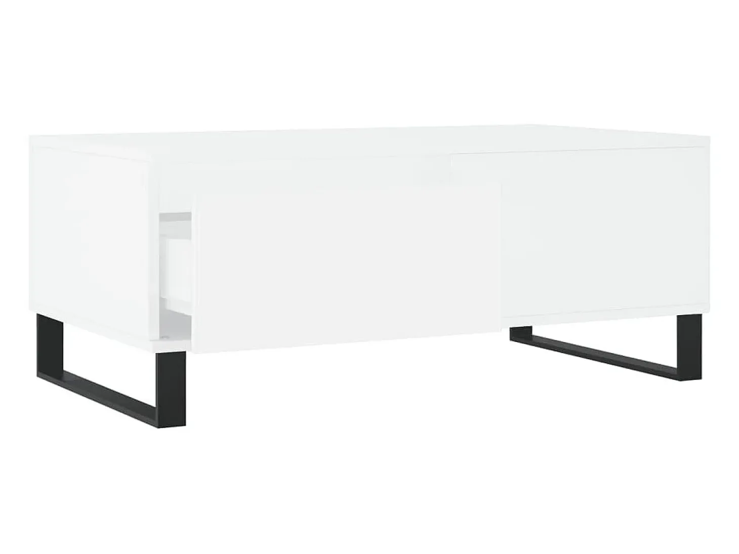 Mesa de centro madera contrachapada blanco 90x50x36,5 cm