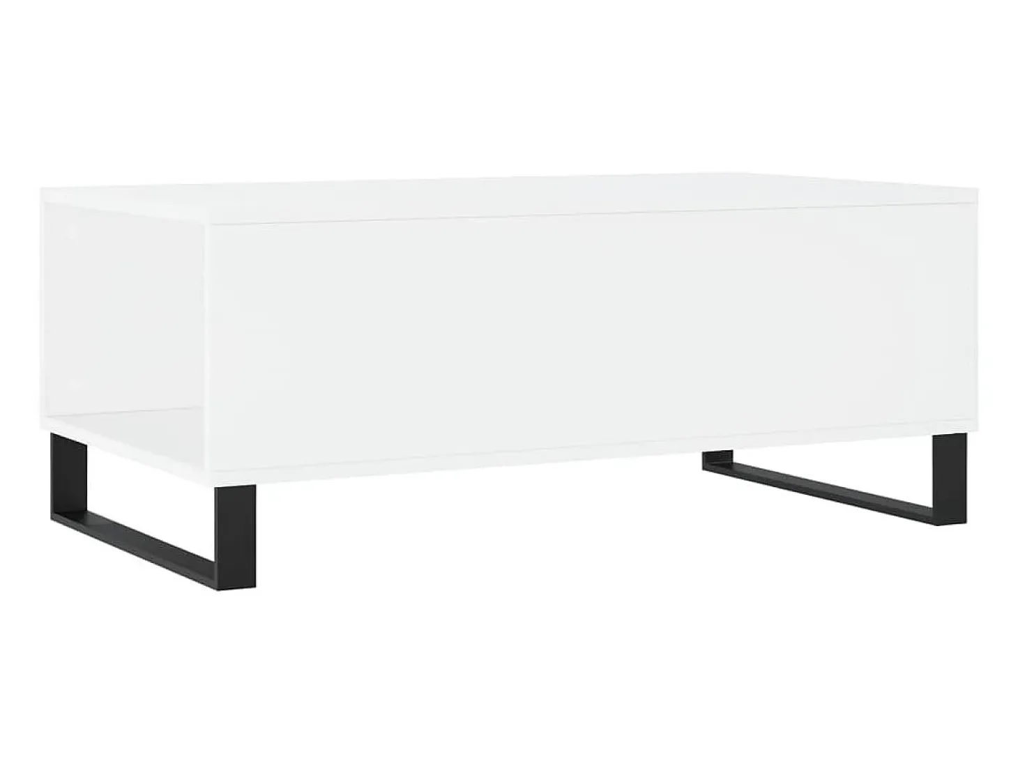 Mesa de centro madera contrachapada blanco 90x50x36,5 cm