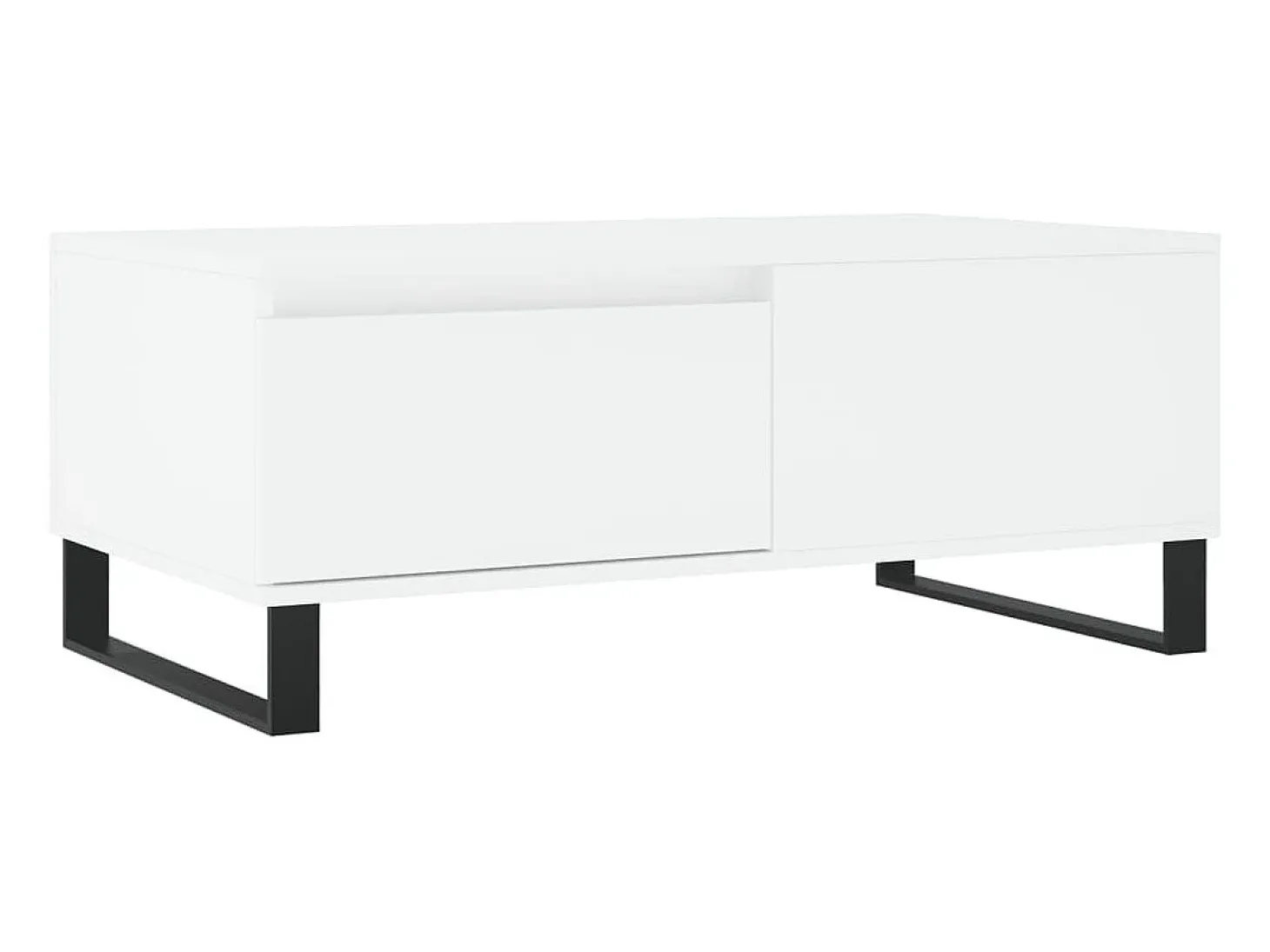 Mesa de centro madera contrachapada blanco 90x50x36,5 cm