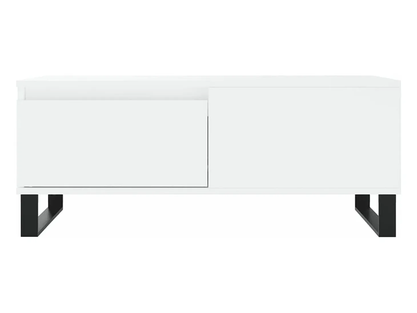 Mesa de centro madera contrachapada blanco 90x50x36,5 cm
