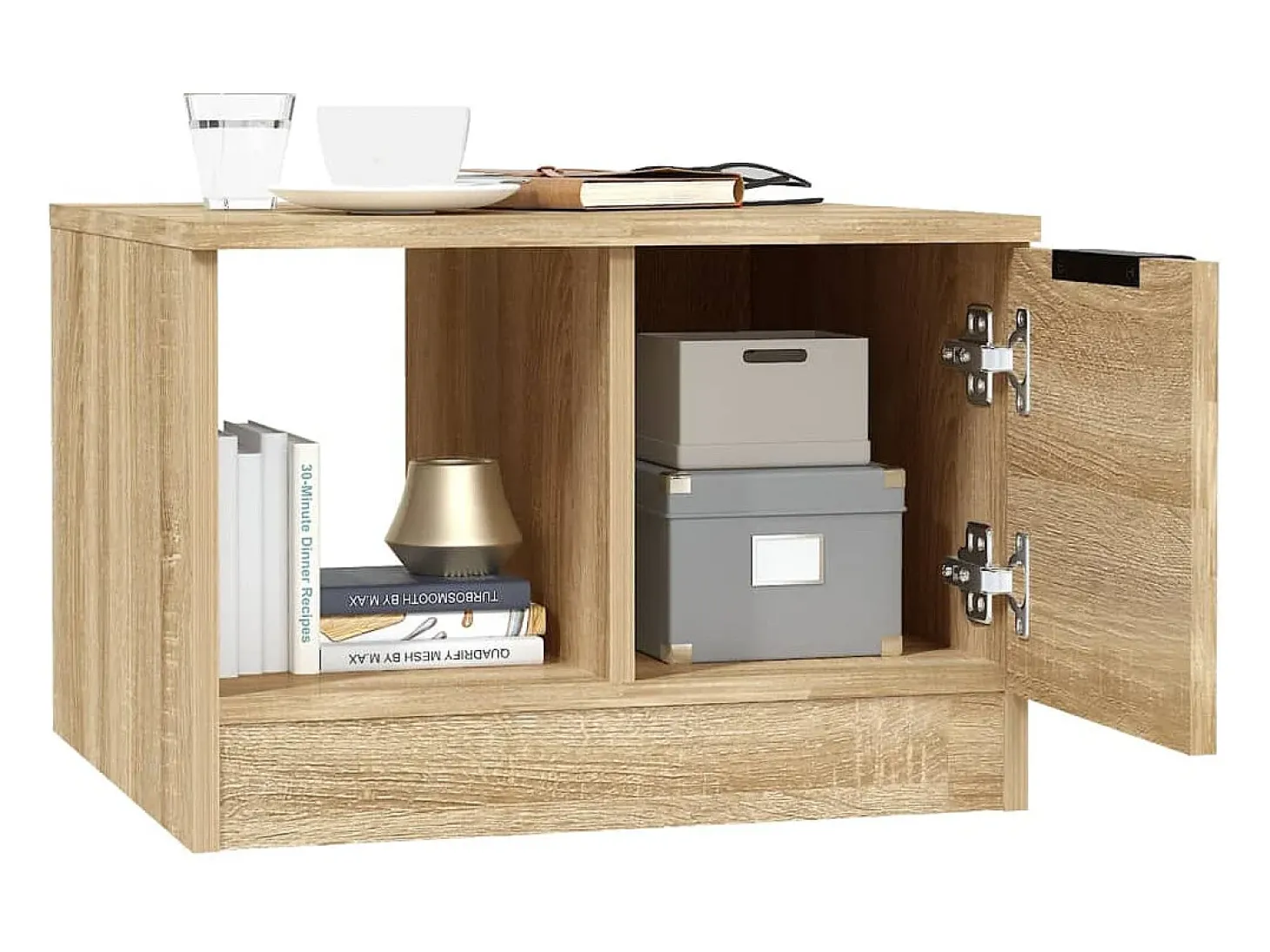 Mesa de centro madera contrachapada roble Sonoma 50x50x36 cm