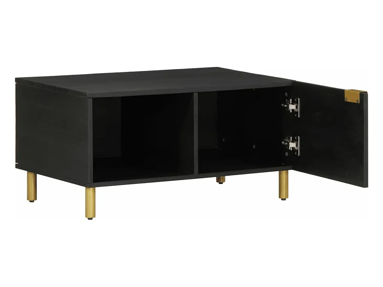 Mesa de centro madera contrachapada negro 80x50x40 cm