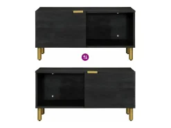 Mesa de centro madera contrachapada negro 80x50x40 cm