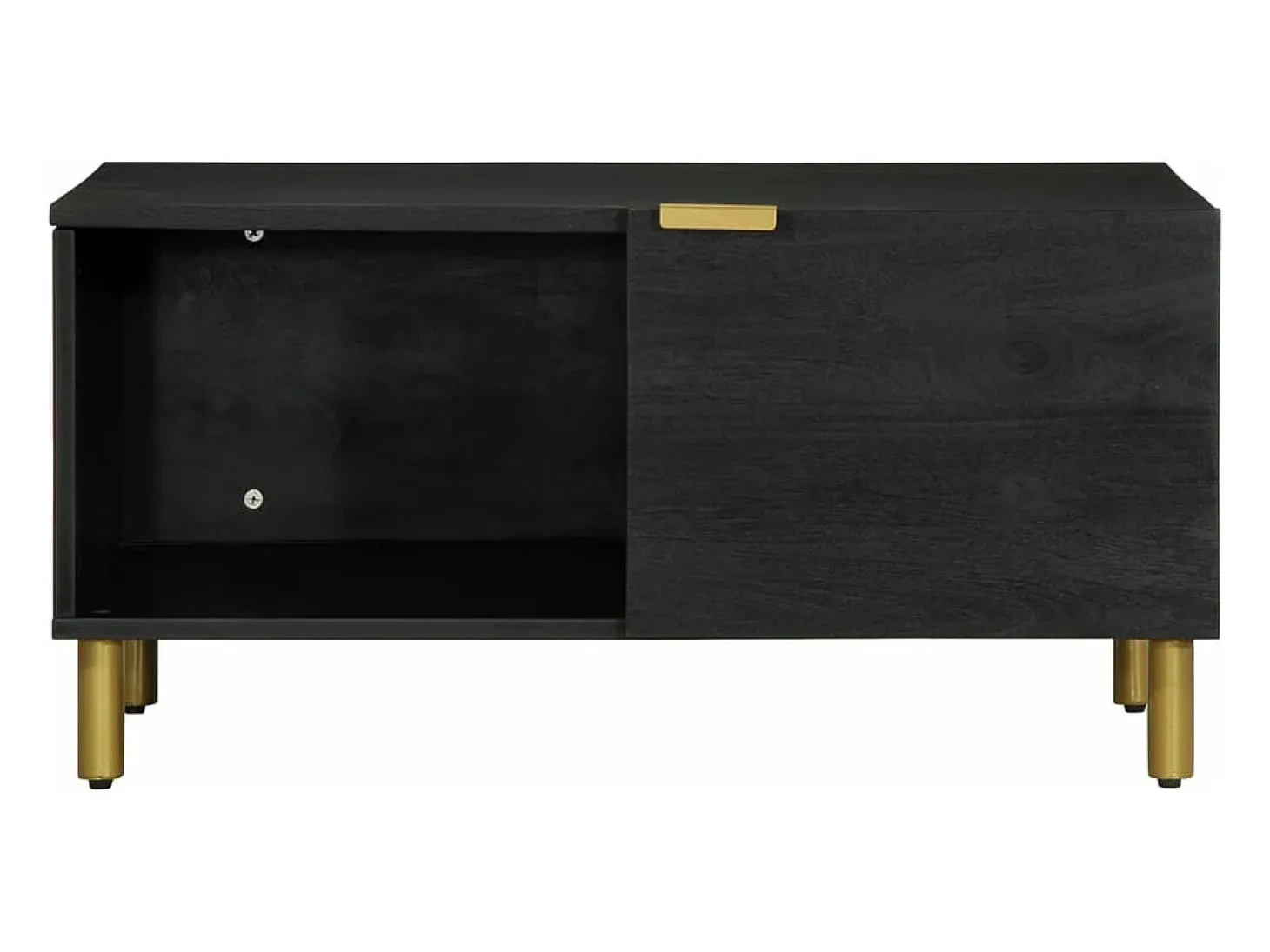 Mesa de centro madera contrachapada negro 80x50x40 cm