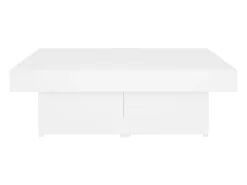 Mesa de centro madera contrachapada blanco 90x90x28 cm