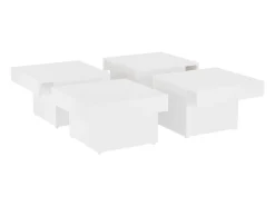 Mesa de centro madera contrachapada blanco 90x90x28 cm