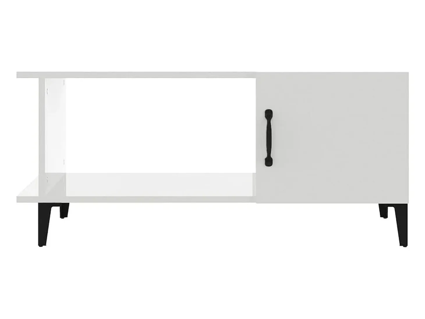 Mesa de centro madera contrachapada blanco brillo 90x50x40 cm