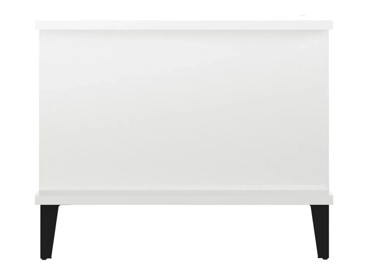 Mesa de centro madera contrachapada blanco brillo 90x50x40 cm