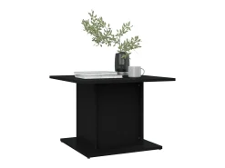 Mesa de centro madera contrachapada negro 55,5x55,5x40 cm