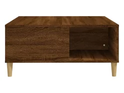 Mesa de centro madera contrachapada roble marrón 80x80x36,5 cm