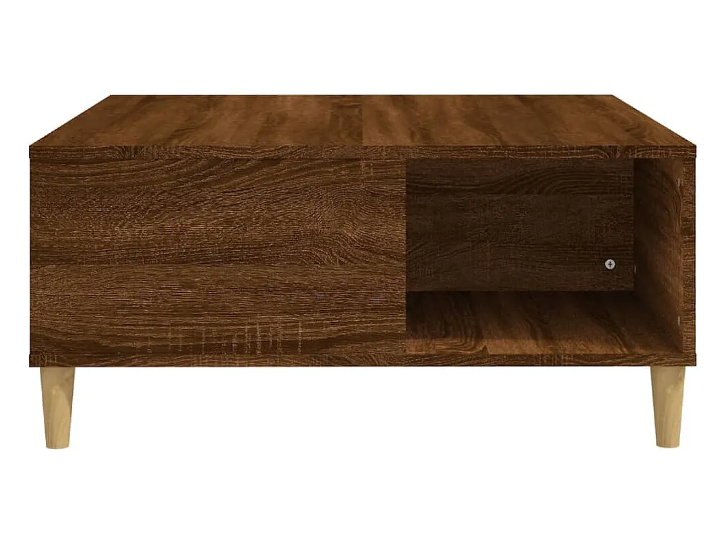 Mesa de centro madera contrachapada roble marrón 80x80x36,5 cm