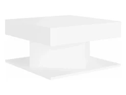 Mesa de centro madera contrachapada blanco 57x57x30 cm