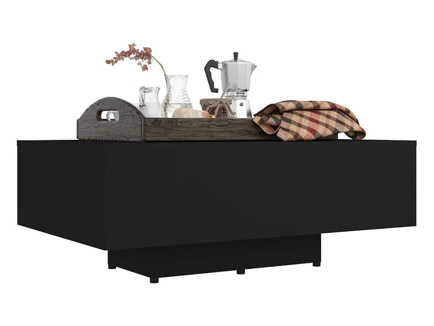 Mesa de centro madera contrachapada negro 85x55x31 cm