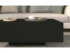 Mesa de centro madera contrachapada negro 85x55x31 cm