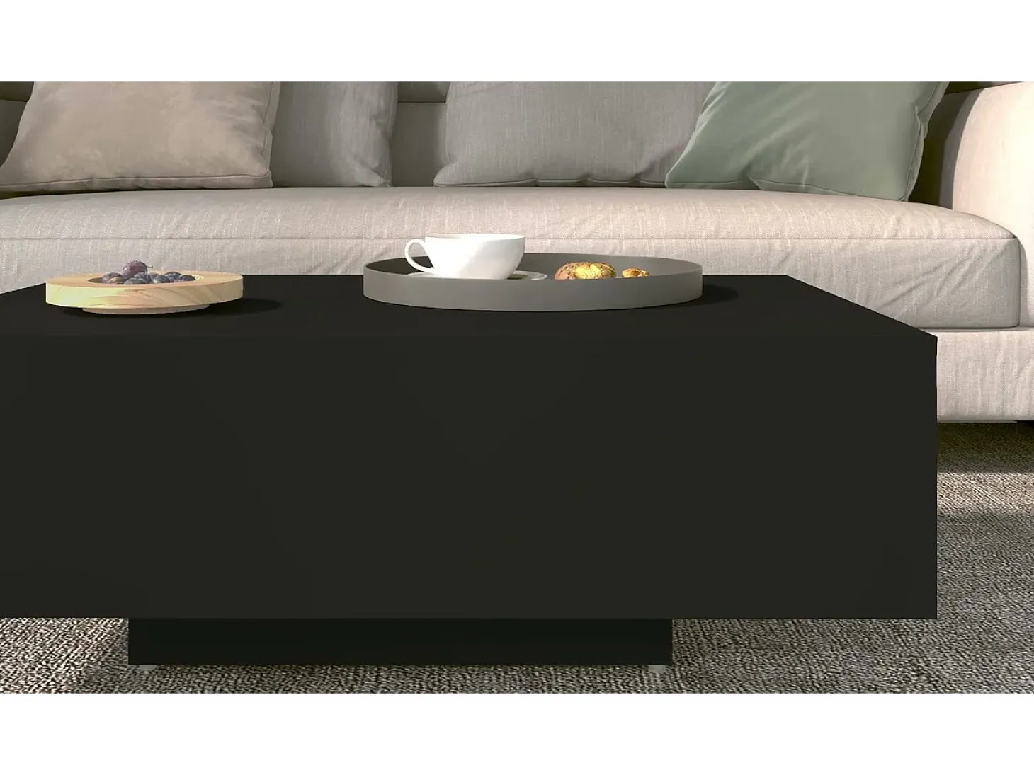 Mesa de centro madera contrachapada negro 85x55x31 cm