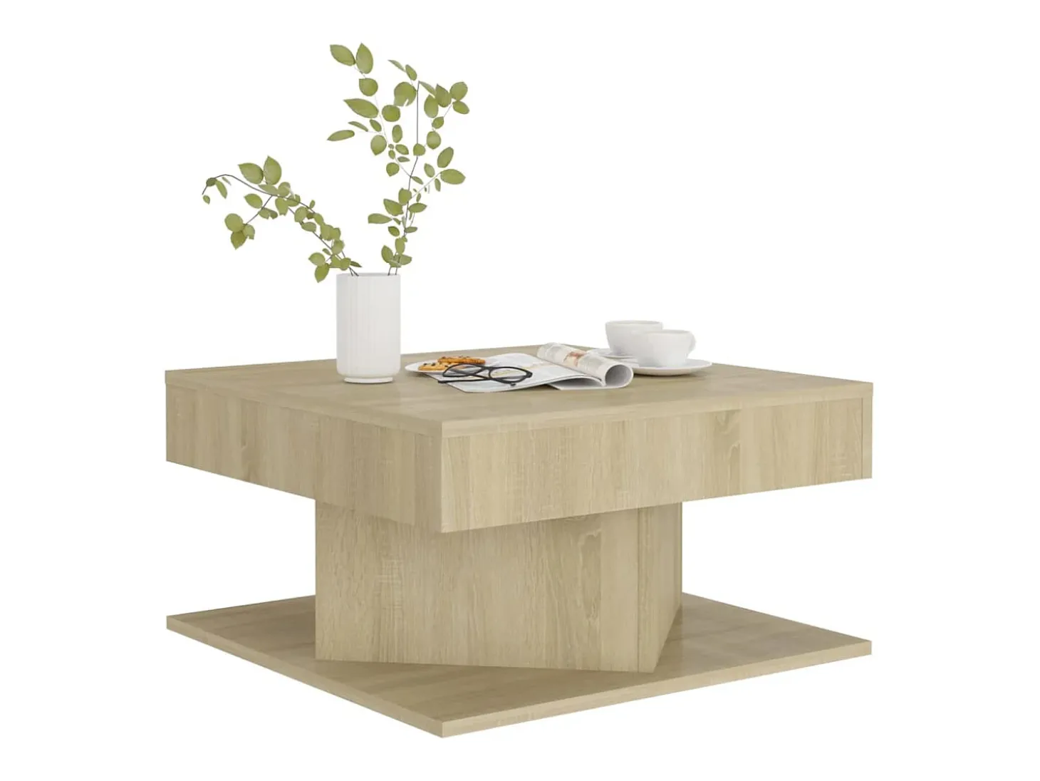 Mesa de centro madera contrachapada roble Sonoma 57x57x30 cm