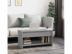 Mesa de centro madera contrachapada gris Sonoma 102x50x52,5 cm