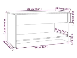 Mesa de centro madera contrachapada gris Sonoma 102x50x52,5 cm