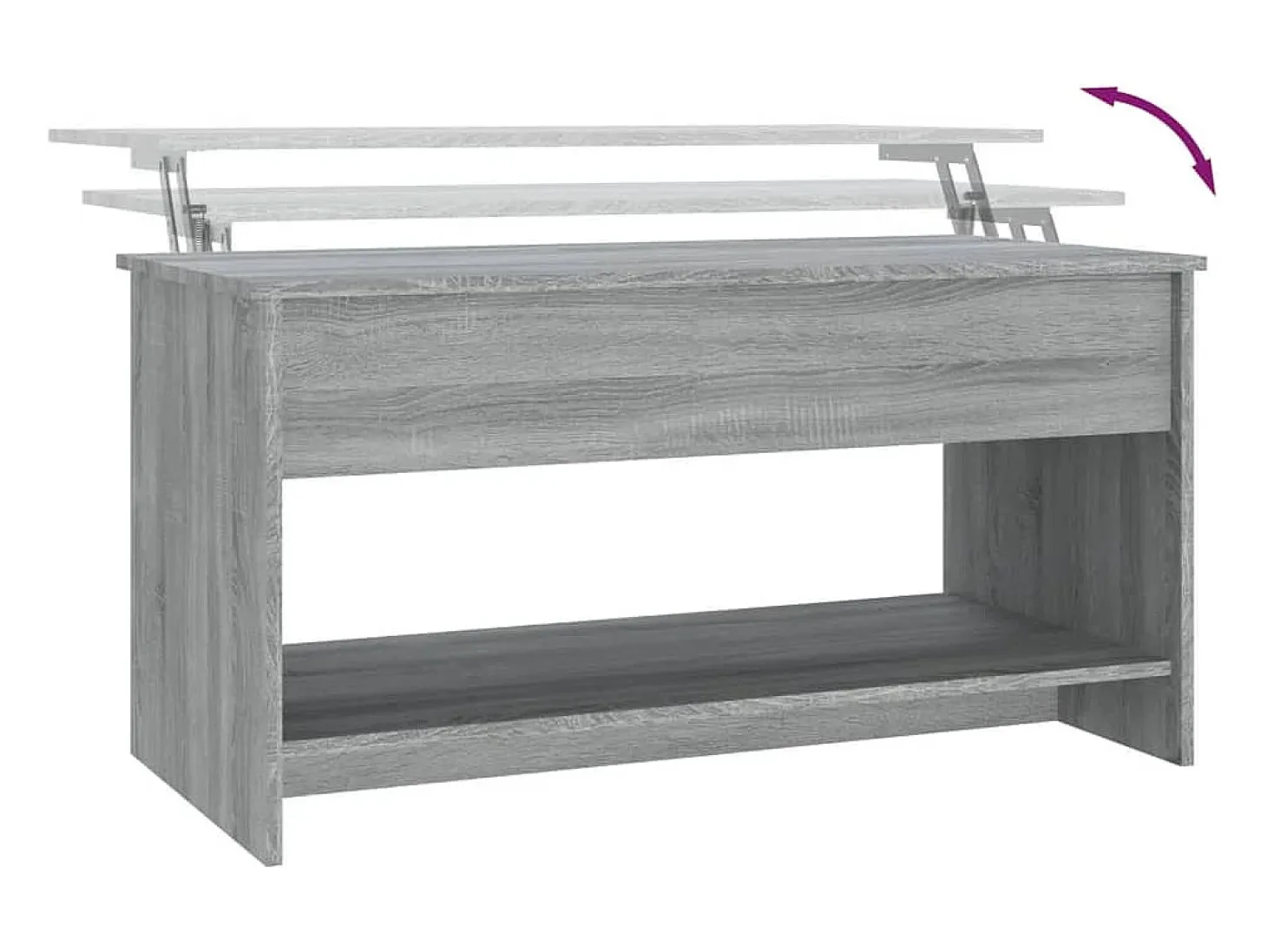 Mesa de centro madera contrachapada gris Sonoma 102x50x52,5 cm