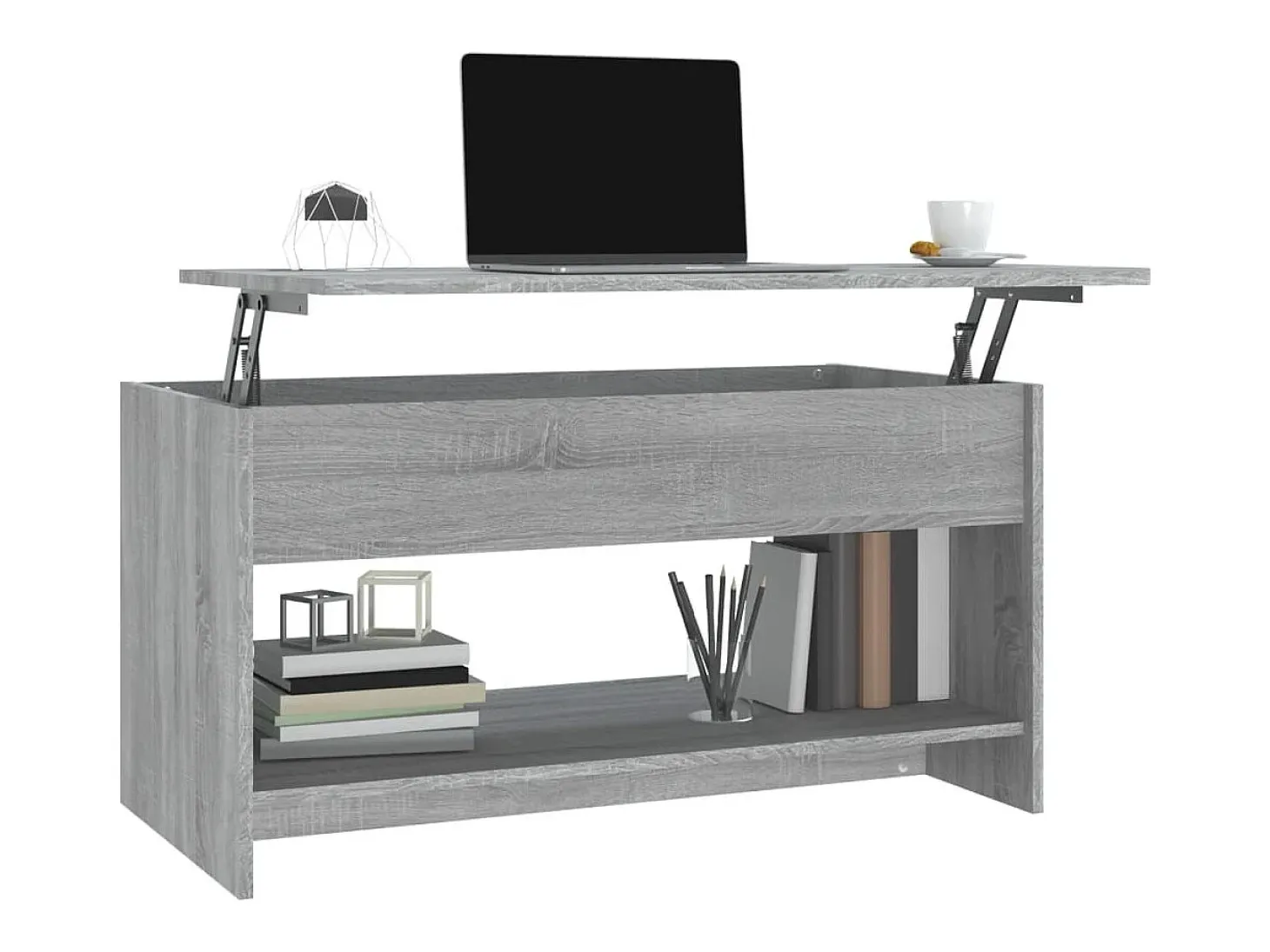 Mesa de centro madera contrachapada gris Sonoma 102x50x52,5 cm