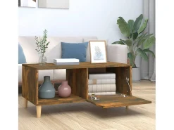 Mesa de centro madera contrachapada roble ahumado 89,5x50x40 cm