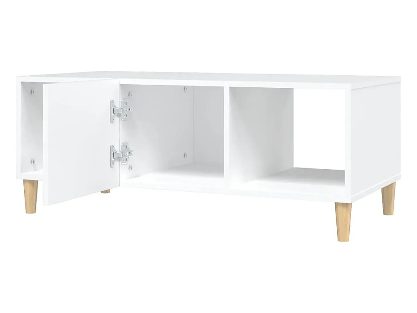 Mesa de centro madera contrachapada blanco 102x50x40 cm