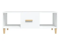 Mesa de centro madera contrachapada blanco 102x50x40 cm