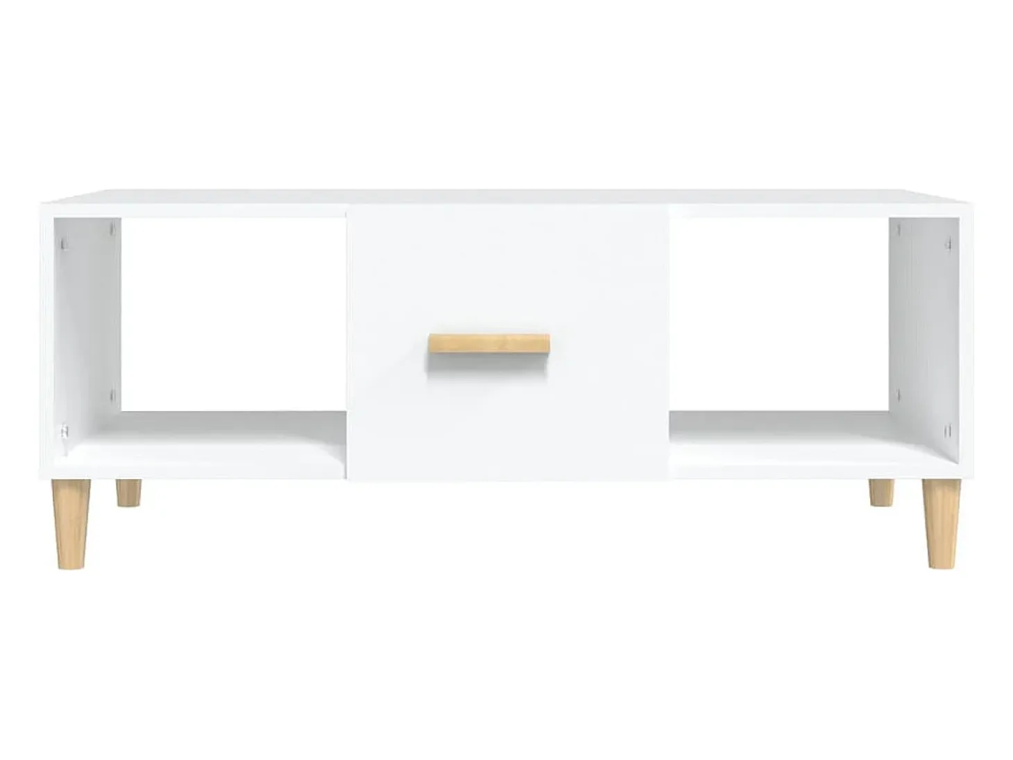 Mesa de centro madera contrachapada blanco 102x50x40 cm