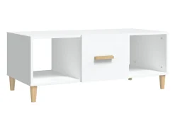 Mesa de centro madera contrachapada blanco 102x50x40 cm