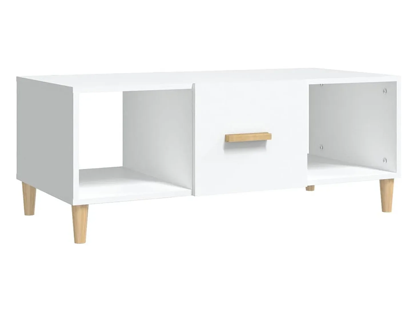 Mesa de centro madera contrachapada blanco 102x50x40 cm
