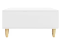 Mesa de centro madera contrachapada blanco 60x60x30 cm
