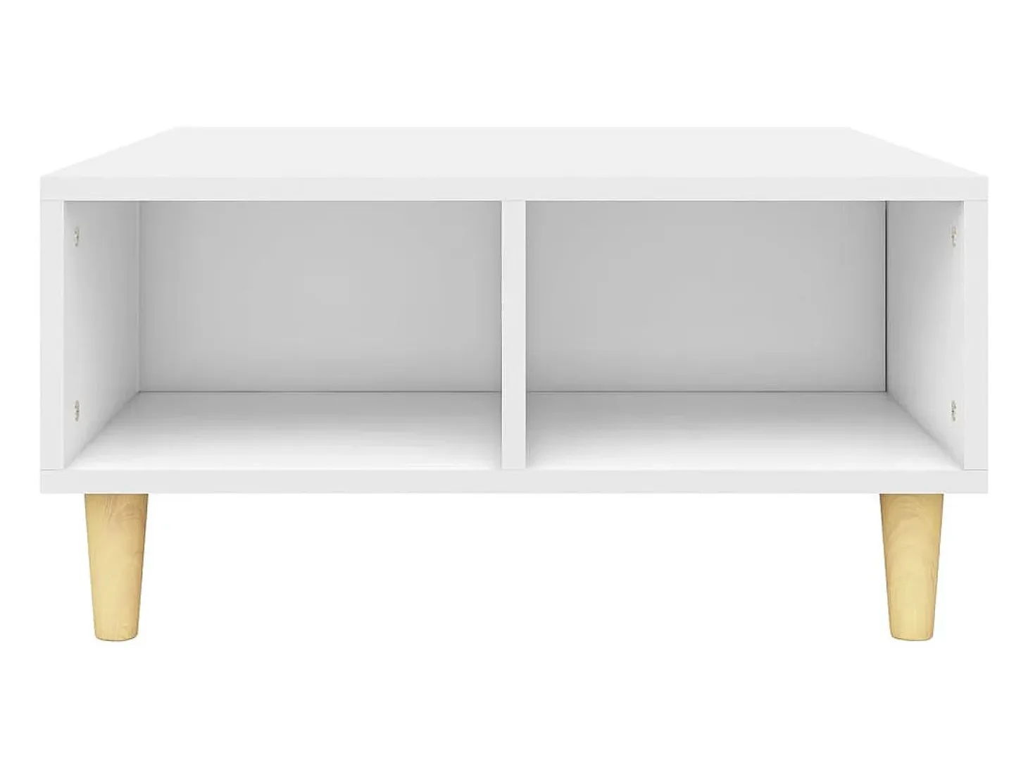 Mesa de centro madera contrachapada blanco 60x60x30 cm