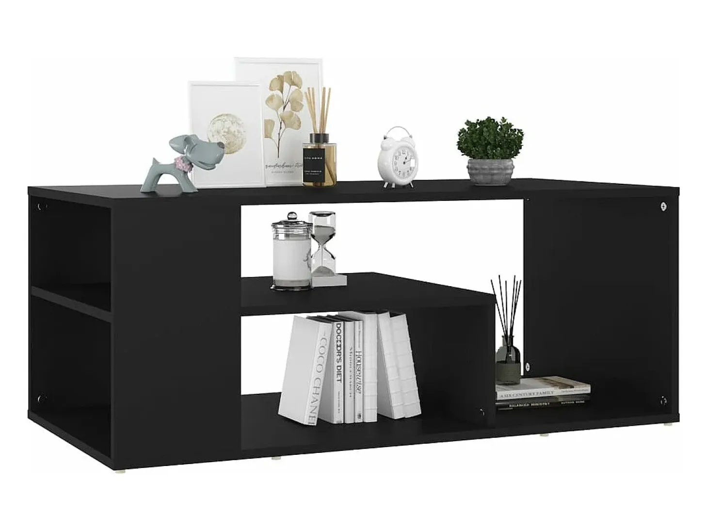 Mesa de centro madera contrachapada gris 100x50x40 cm