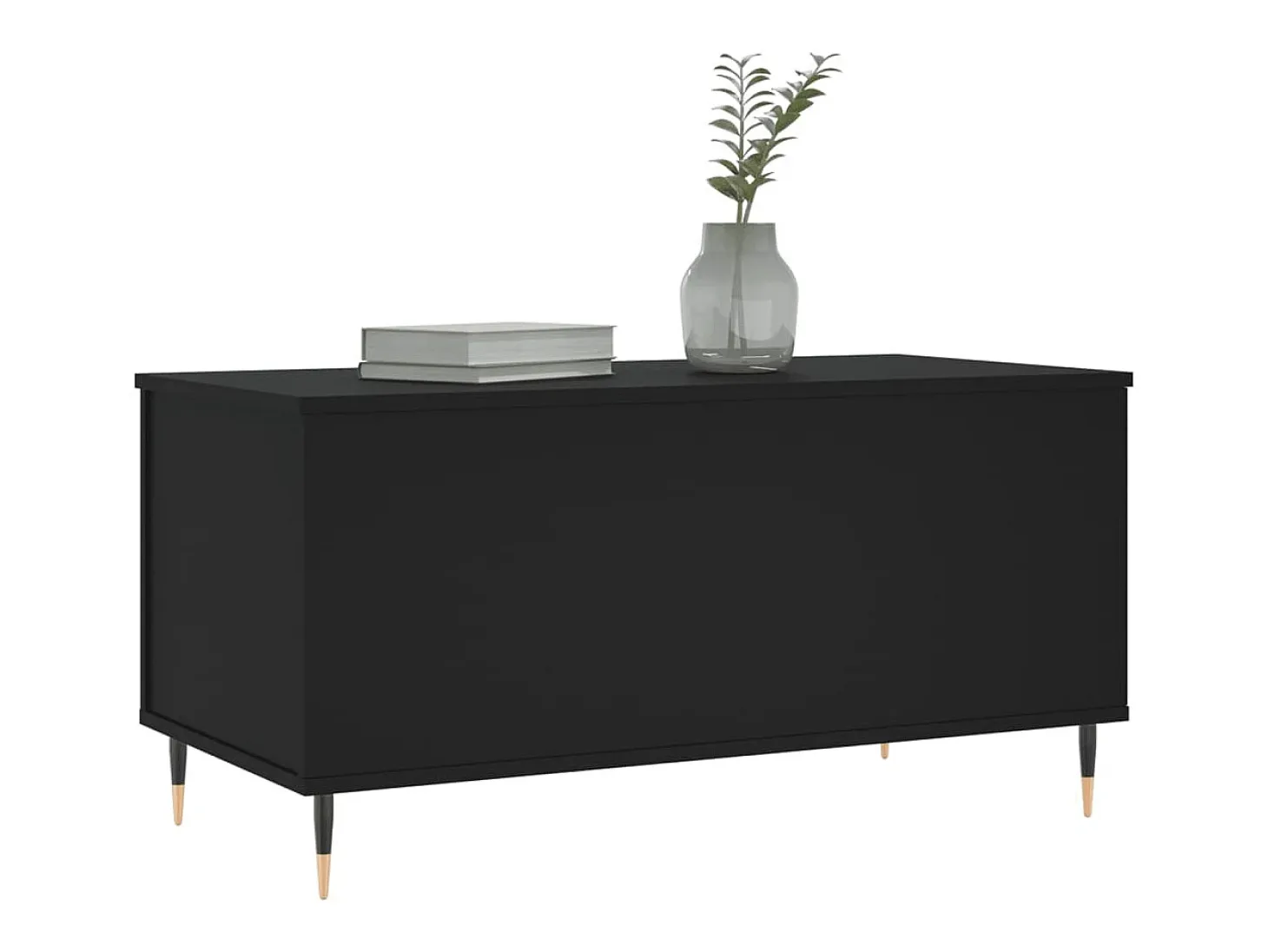 Mesa de centro madera contrachapada negro 90x44,5x45 cm