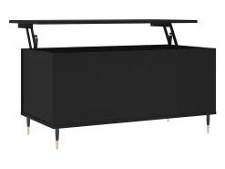 Mesa de centro madera contrachapada negro 90x44,5x45 cm