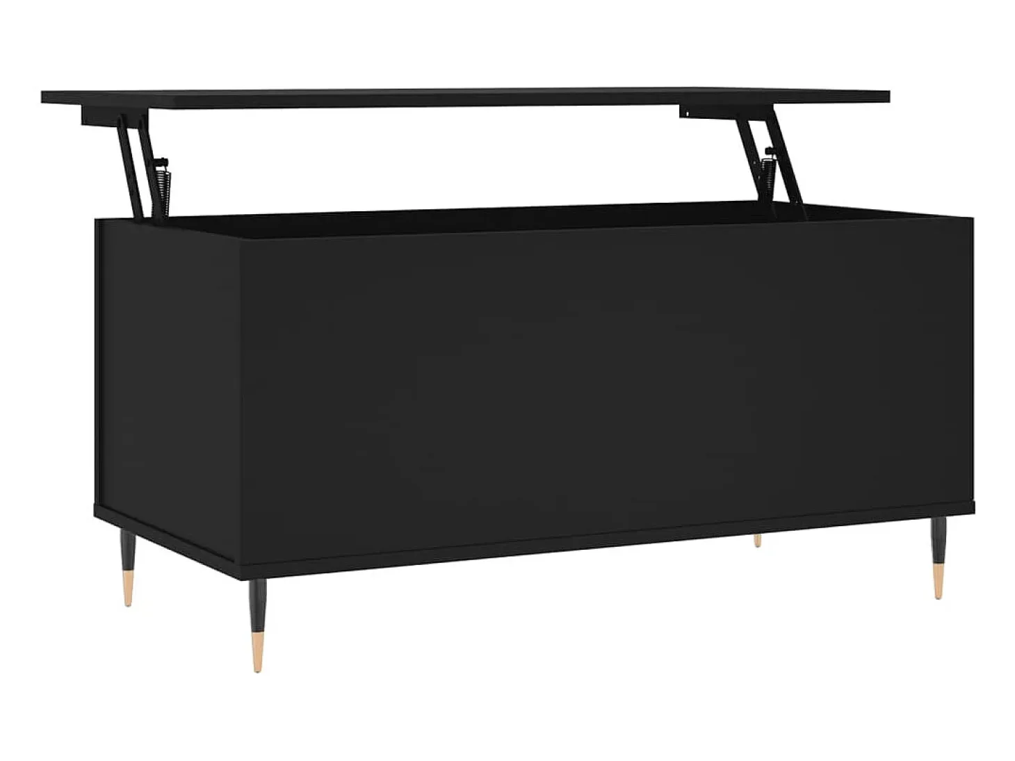Mesa de centro madera contrachapada negro 90x44,5x45 cm