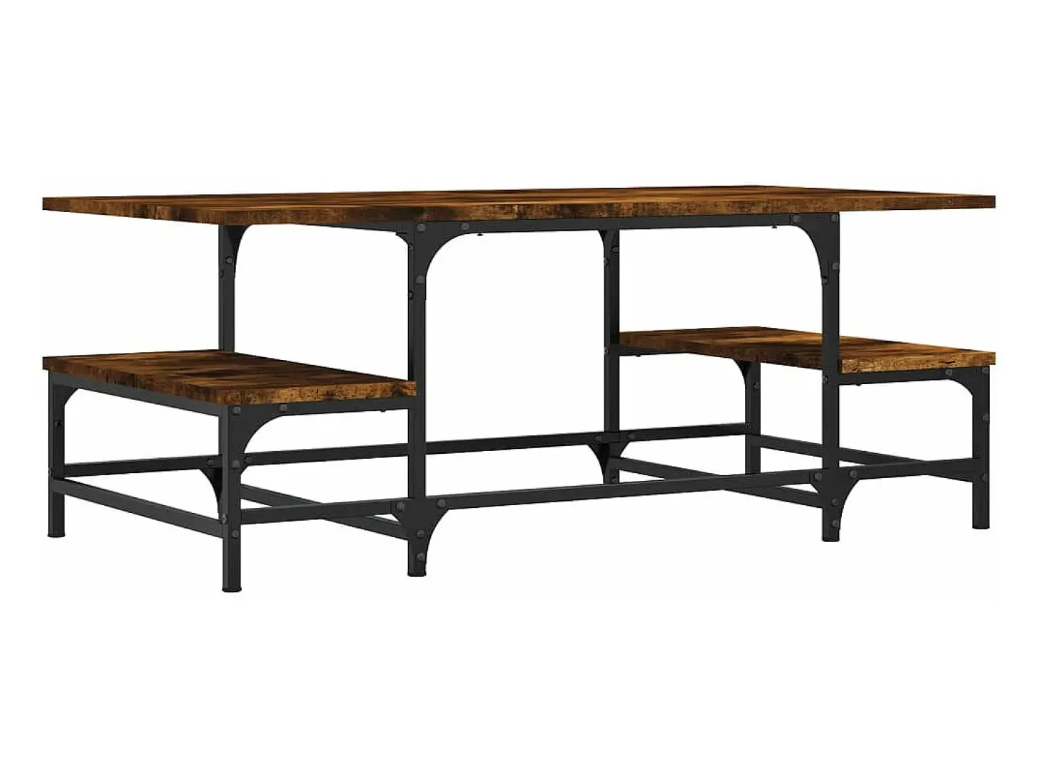 Mesa de centro madera contrachapada roble ahumado 100x50,5x40cm