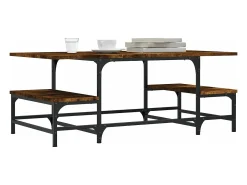 Mesa de centro madera contrachapada roble ahumado 100x50,5x40cm