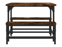 Mesa de centro madera contrachapada roble ahumado 100x50,5x40cm