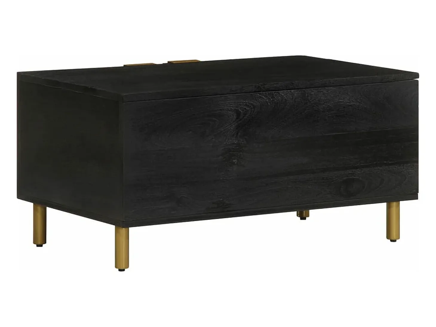Mesa de centro madera contrachapada negro 80x50x40 cm