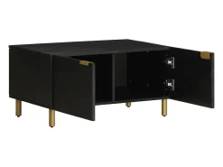 Mesa de centro madera contrachapada negro 80x50x40 cm
