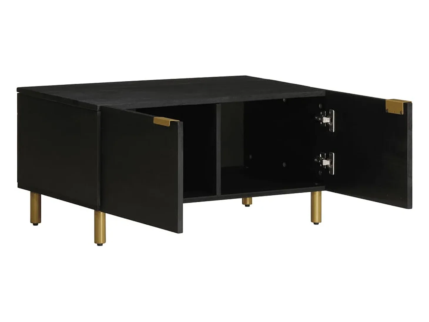 Mesa de centro madera contrachapada negro 80x50x40 cm