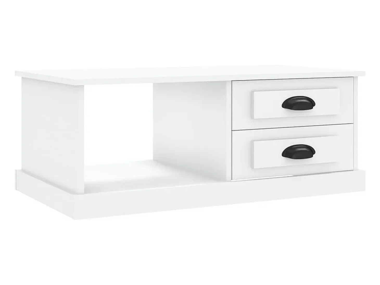 Mesa de centro madera contrachapada blanco 90x50x35 cm