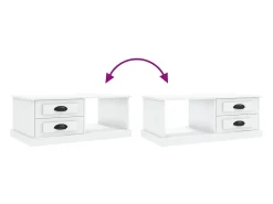 Mesa de centro madera contrachapada blanco 90x50x35 cm