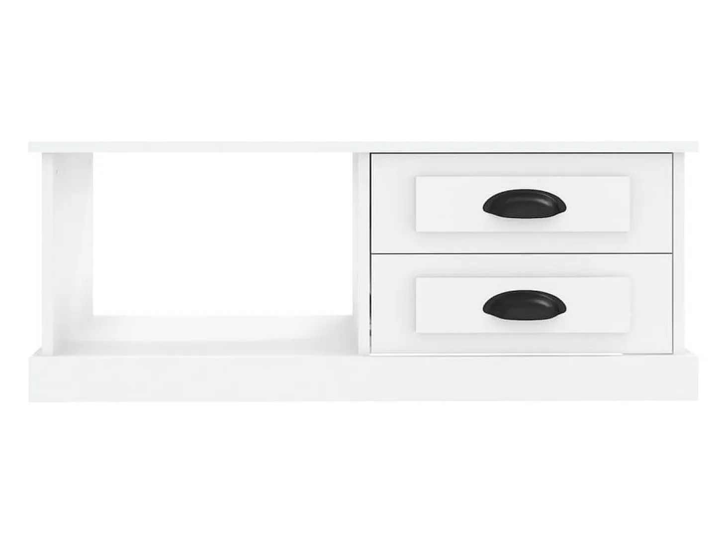 Mesa de centro madera contrachapada blanco 90x50x35 cm