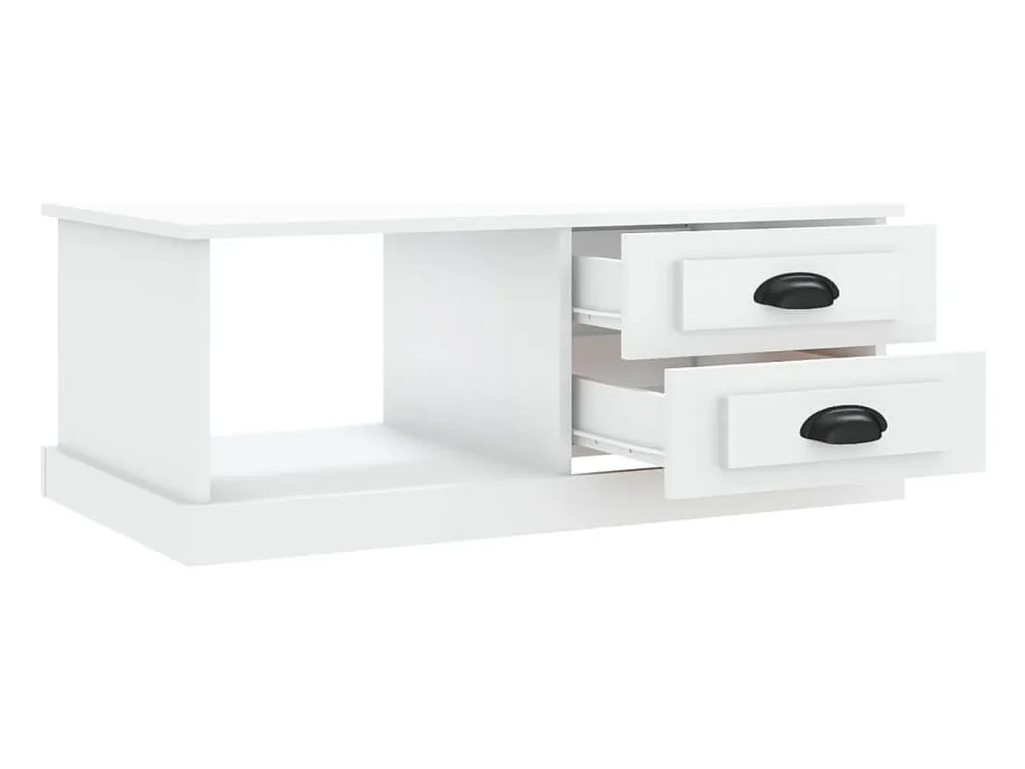 Mesa de centro madera contrachapada blanco 90x50x35 cm