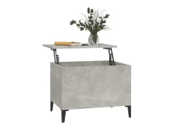 Mesa de centro madera contrachapada gris hormigón 60x44,5x45 cm