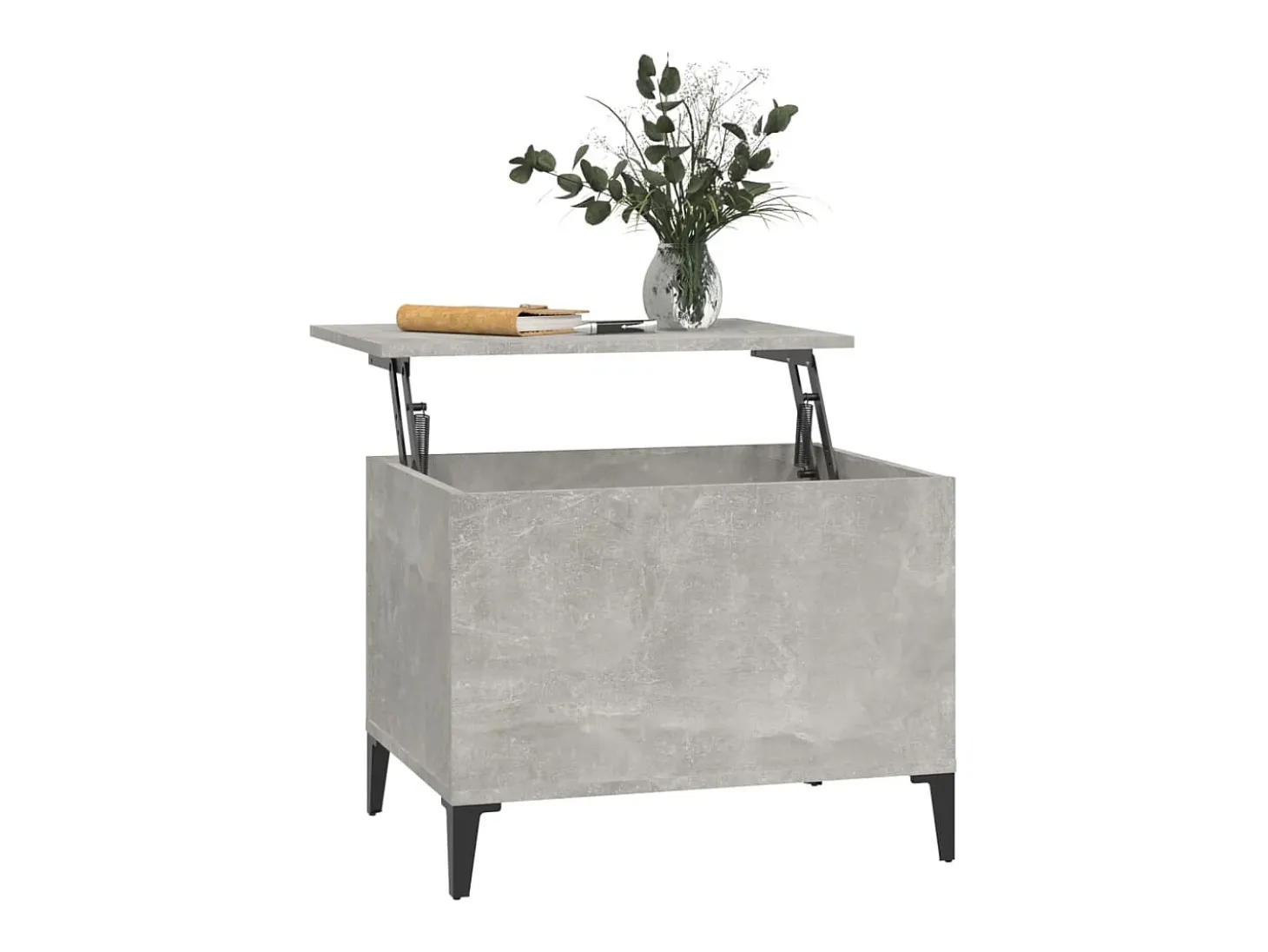 Mesa de centro madera contrachapada gris hormigón 60x44,5x45 cm