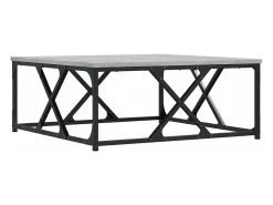 Mesa de centro madera contrachapada gris Sonoma 70x70x30 cm